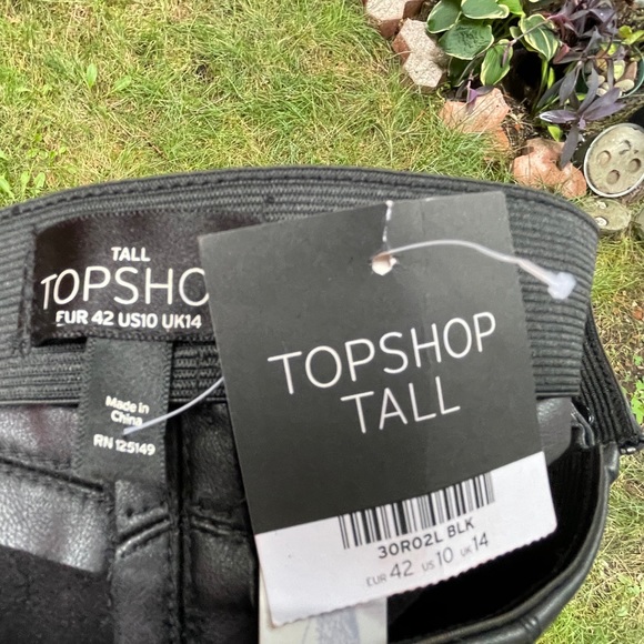 Topshop Tall artificial leather side zip pant US 10 - Picture 5 of 5